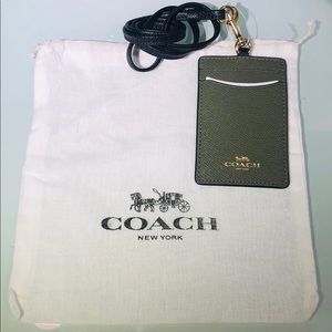 Coach Military Green Leather Lanyard